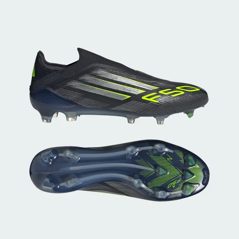 Adidas F50 Elite Laceless FG Core Black Iron Metallic Lucid Lemon