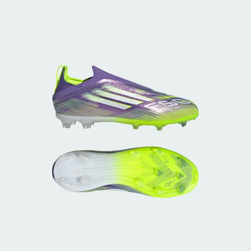 Adidas F50 Elite Laceless FG Purple Rush Cloud White Lucid Lemon (GS)-JH7709 Adidas F50 Elite Laceless FG Purple Rush Cloud White Lucid Lemon (GS) - Image 1
