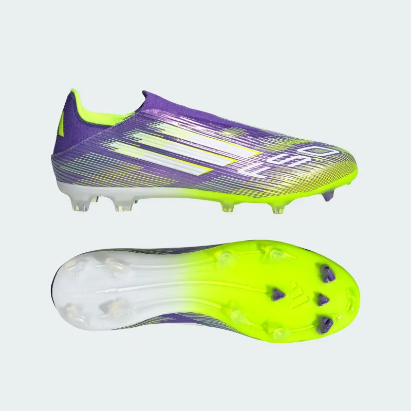 Adidas F50 League Laceless FG/MG Purple Rush Cloud White Lucid Lemon-JH7734 Adidas F50 League Laceless FG/MG Purple Rush Cloud White Lucid Lemon - Image 1