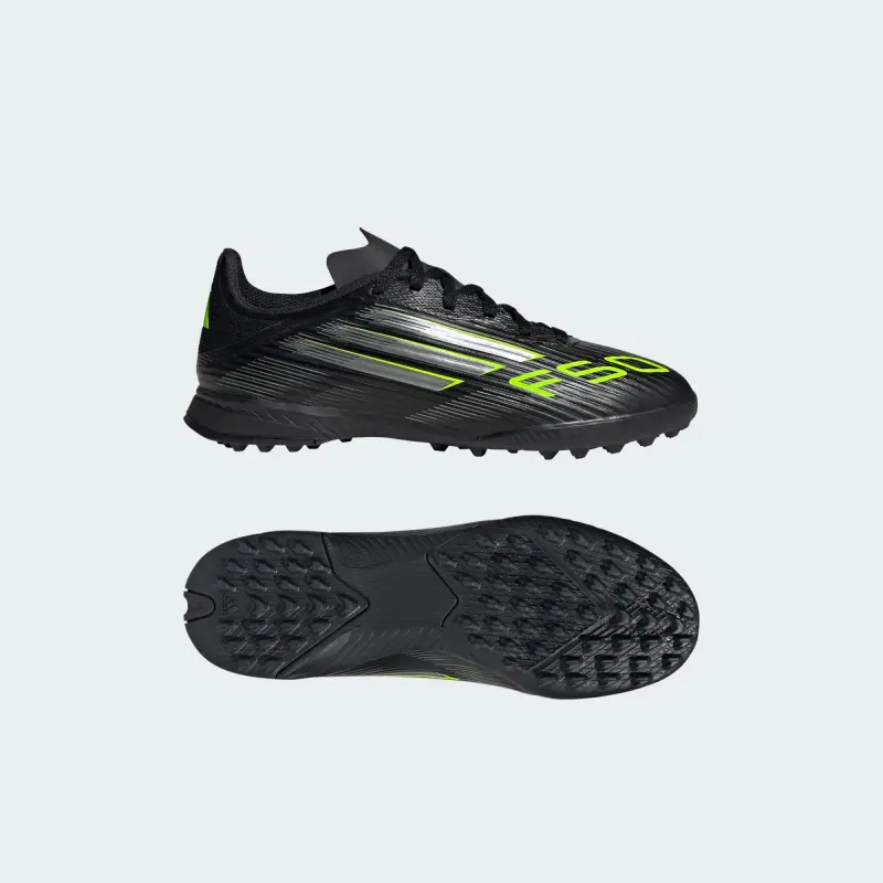 Adidas F50 League Turf Core Black Iron Metallic Lucid Lemon (GS)
