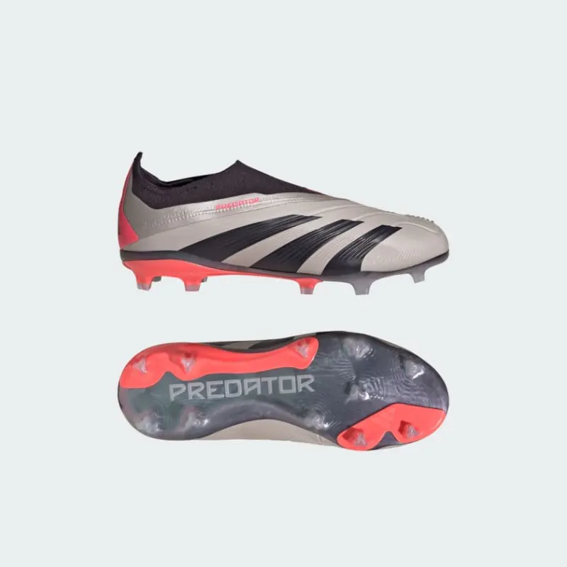 Adidas Predator Elite Laceless Firm Ground Boots Platinum Metallic Kids