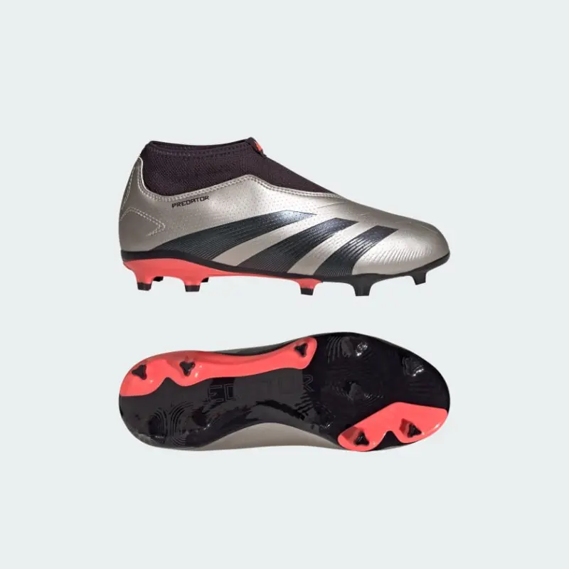 Adidas Predator League Laceless Firm Ground Boots Platinum Metallic Kids
