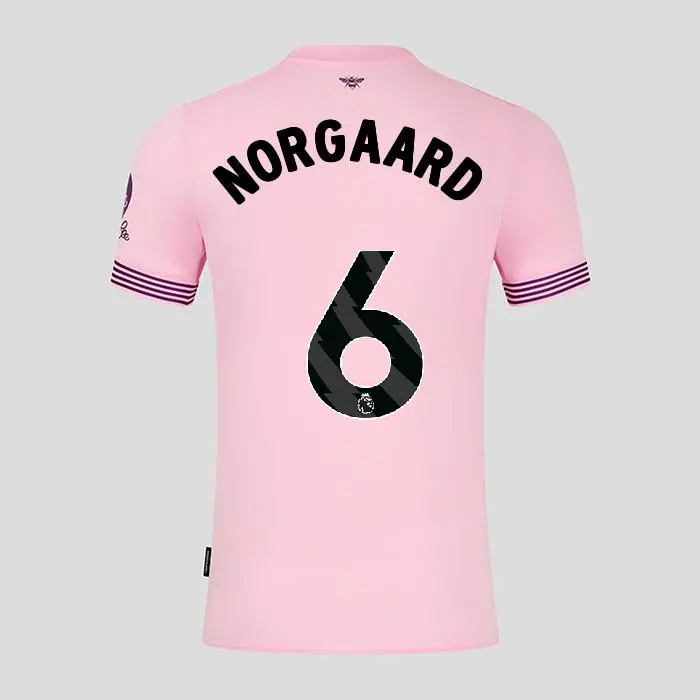 Brentford Adult Away Shirt 24/25 NORGAARD 6-2425/4192-2400324-CHRISTIAN NORGAARD 6 Brentford Jersey Collection - Shop Football Kits & Shoes