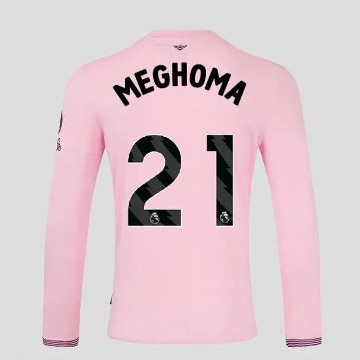Brentford Adult  Away Shirt L/S 24/25 MEGHOMA 21-2425/437-42400336-JAYDEN MEGHOMA 21 Brentford Jersey Collection - Shop Football Kits & Shoes