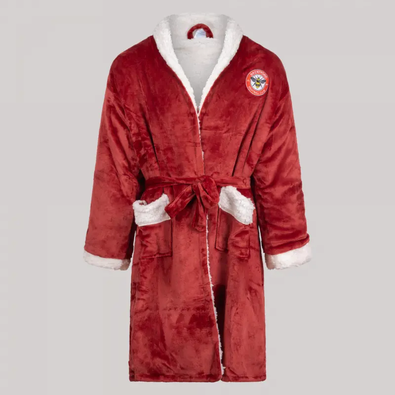 Brentford Crest Unisex Sherpa Dressing Gown-2500264 Brentford Jersey Collection - Shop Football Kits & Shoes Brentford Crest Unisex Sherpa Dressing Gown-2500264 Brentford Jersey Collection - Shop Football Kits & Shoes