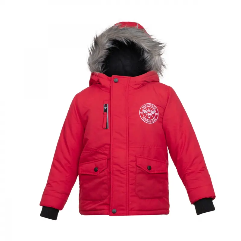 Brentford Fur Hooded Junior Jacket-2200384 Brentford Jersey Collection - Shop Football Kits & Shoes