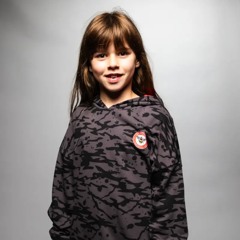 Brentford Junior Crest Camo OH Hoody-2400042 Brentford Jersey Collection - Shop Football Kits & Shoes