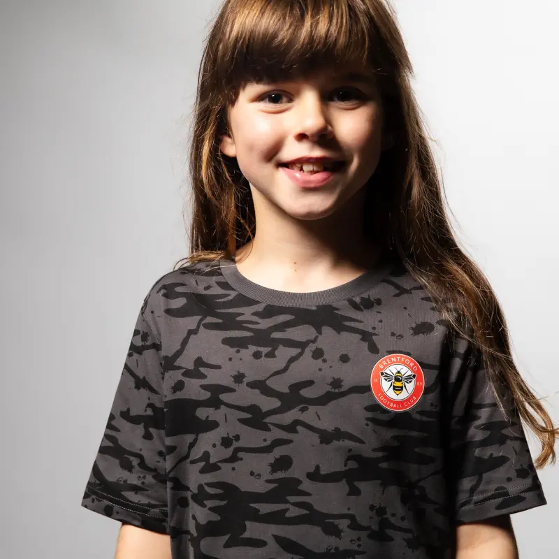 Brentford Junior Crest Camo Tee-2400044 Brentford Jersey Collection - Shop Football Kits & Shoes