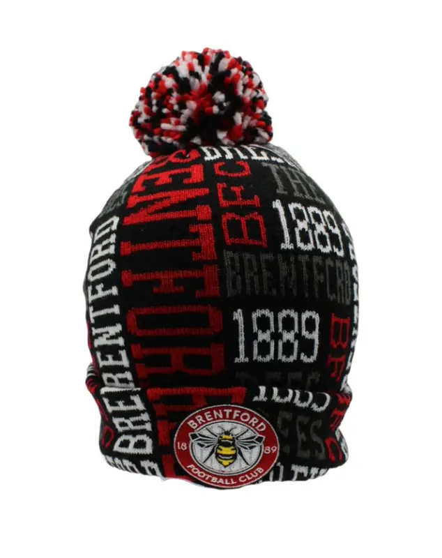 Brentford Multi Text Beanie Brentford Jersey Collection - Shop Football Kits & Shoes