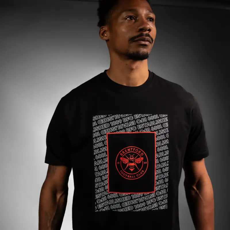 Brentford Multi Text Wiggins Tee-2500012 Brentford Jersey Collection - Shop Football Kits & Shoes