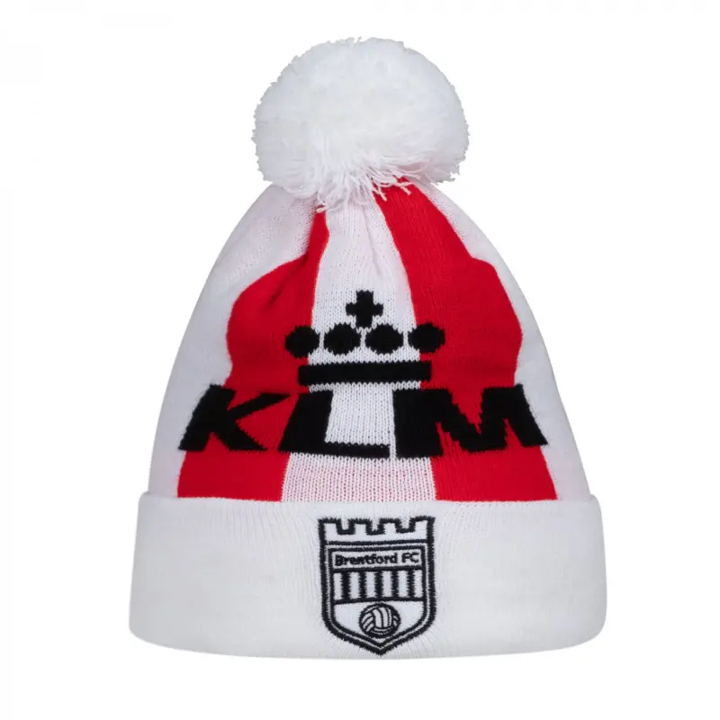 Brentford Retro Kit Knit Bobble Hat Brentford Jersey Collection - Shop Football Kits & Shoes