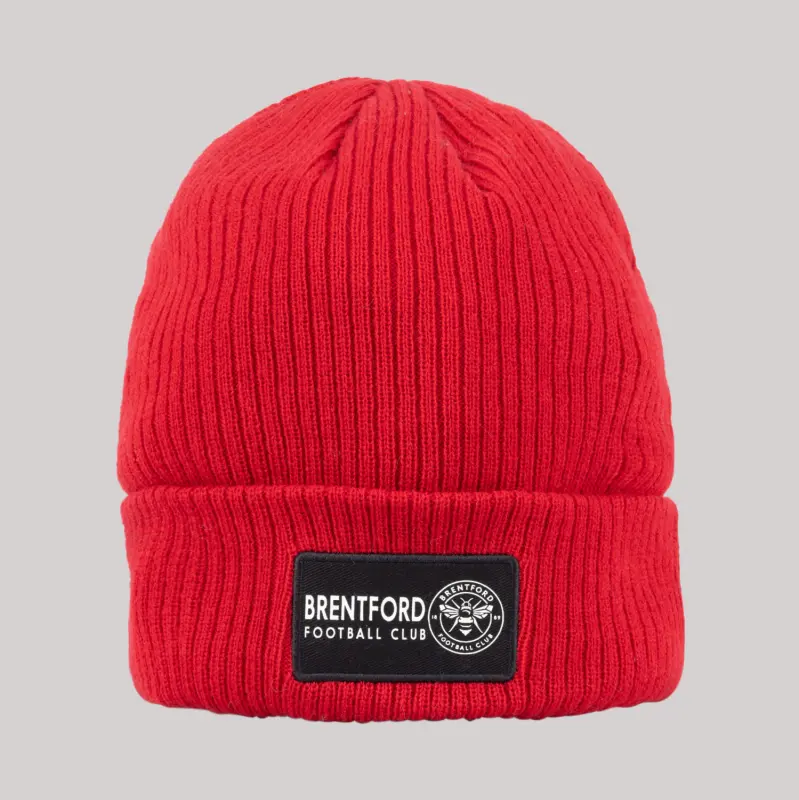 Brentford Text Cuff Beanie 24 Brentford Jersey Collection - Shop Football Kits & Shoes