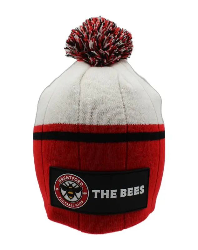 The Bees Ribbed Bobble Beanie Brentford Jersey Collection - Shop Football Kits & Shoes